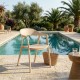 Silla de jardín apilable Crema ambiente