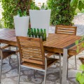 Table à Manger Extérieure - Norah - Bois - Argent 220 x 74 x 100 cm