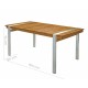 Tavolo Pranzo Esterno Norah Acacia Acciaio 160x85
