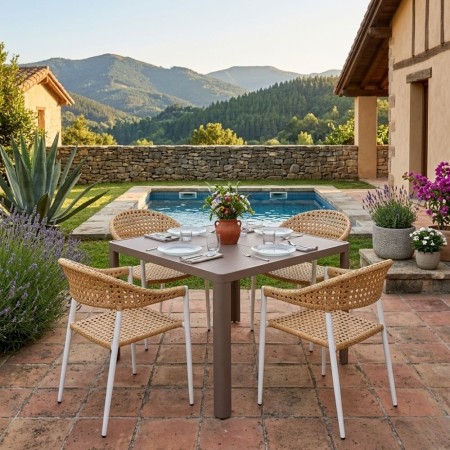 Silla Niva Blanco - Natural 56 x 81 x 59.5 cm