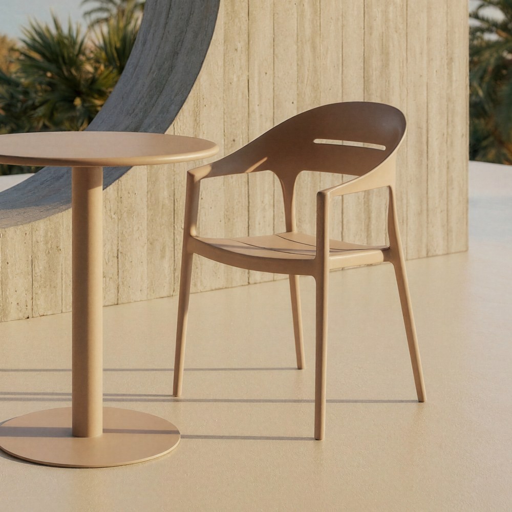 SILLA BEIGE POLIPROPILENO CONTRACT 56,50 X 54 X 83,50 CM