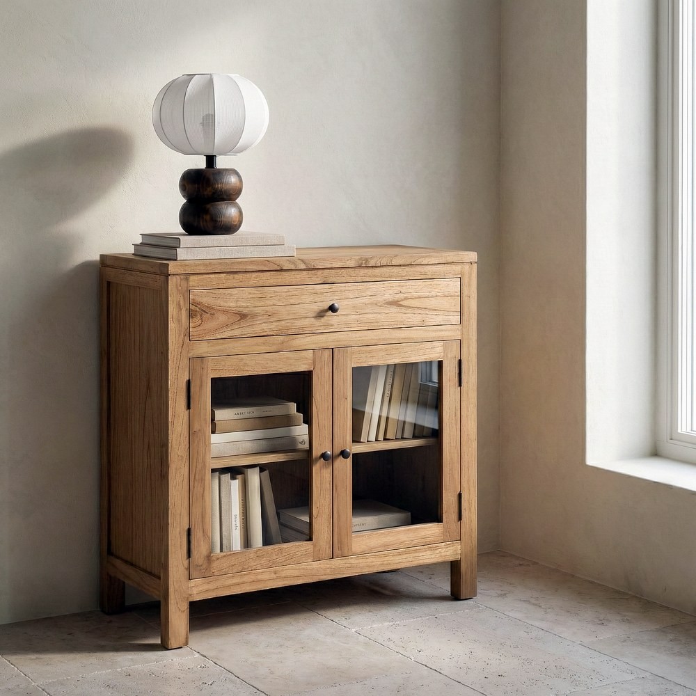MUEBLE RECIBIDOR NATURAL MADERA MINDI 80 X 40 X 89 CM