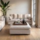 Puf Beige 100 x 42 x 100 cm