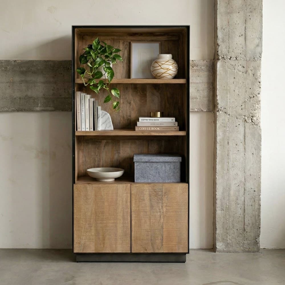 ALACENA NATURAL MADERA DE MANGO SALÓN 90 X 44 X 180 CM