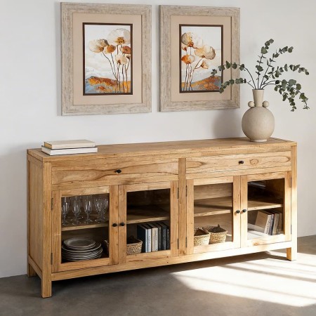 APARADOR NATURAL MADERA MINDI SALÓN 160 X 45 X 89 CM