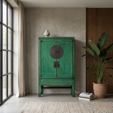 Armoire Verte Vintage Pin Recyclé 108x175 cm