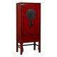 Armoire Rouge Orientale Bois Pin Recyclé 83x195 cm