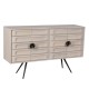 Sideboard Boho Mangoholz Weiß Gewischt 152x92 - fanmuebles