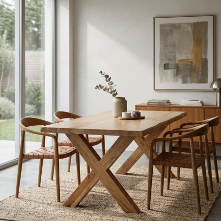Table à Manger Bois Acacia Bord Irrégulier 180x90 - fanmuebles