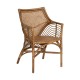 Poltrona Rattan Marrone Gambe Metallo Boho Chic 56x84cm - fanmuebles