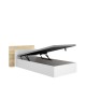Testiera + Letto contenitore Tori Bianco Rovere Chiaro