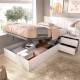 Cabeceira + Mesa + Sommier Flow Branco