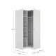 Eckkleiderschrank K88543 Weiß 96,9 x 203,5 cm - fanmuebles
