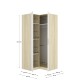 Armadio Angolare Emax Bianco e Rovere Chiaro 2 Ante - fanmuebles