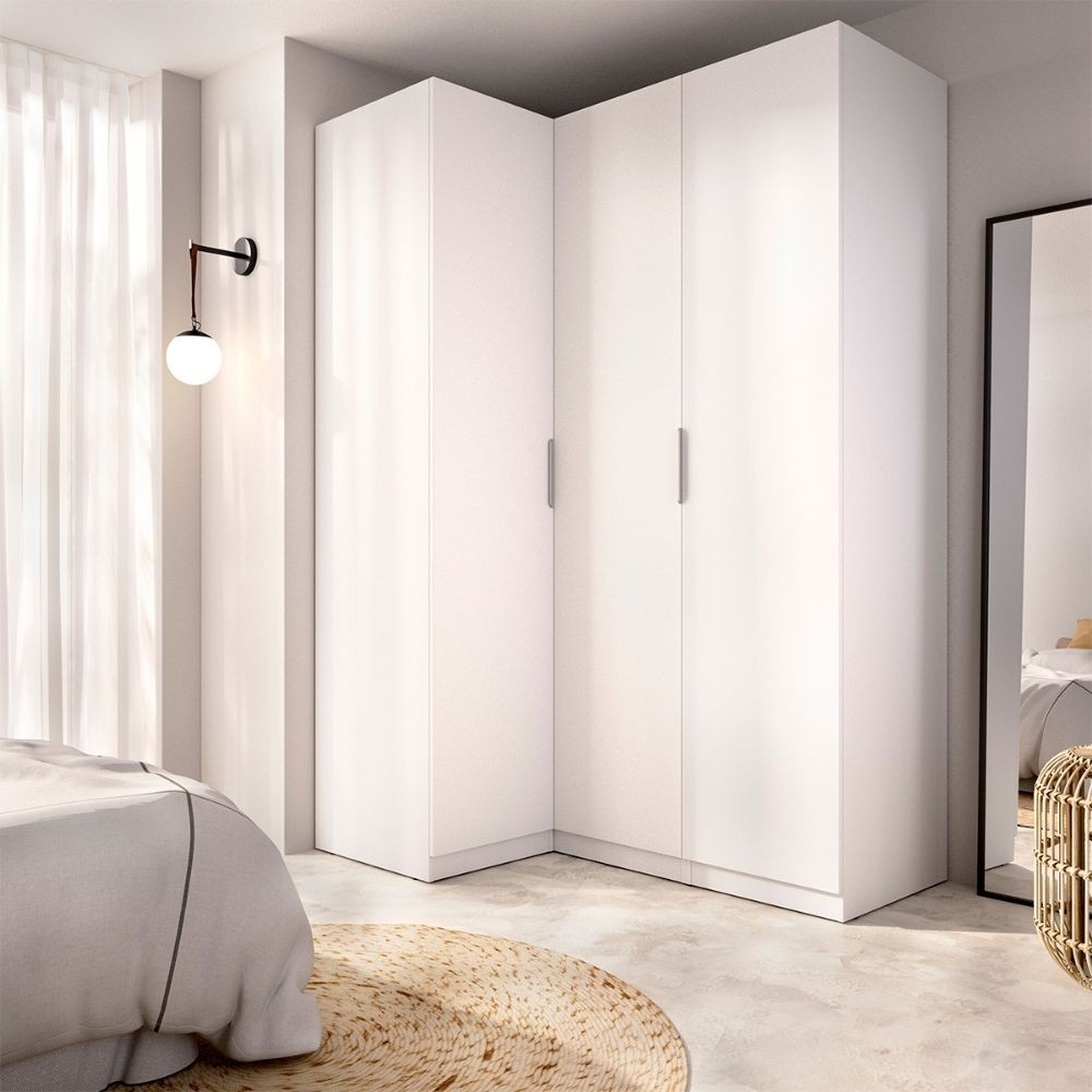 Roupeiro de canto 3 portas Emax Branco - fanmuebles