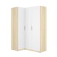 Armadio Angolare 3 Ante Bianco e Rovere Chiaro Emax