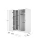 Eckkleiderschrank ESSEN Weiß 4 Türen - fanmuebles