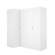 Armoire d'Angle ESSEN Blanc 4 Portes - fanmuebles
