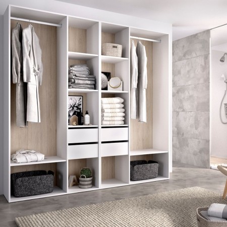 Vestidor Suit Blanco Natural Reversible 196x205x45 cm