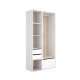 Offener Kleiderschrank Suit Weiß Natur Reversibel 100 cm - fanmuebles