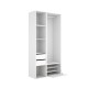 Offener Kleiderschrank Suit Weiß Natur Reversibel 100 cm - fanmuebles