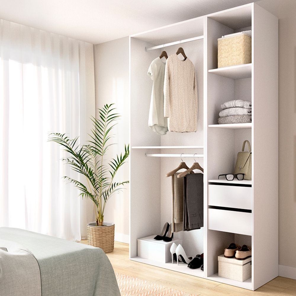 Vestidor Abierto Suit Blanco Reversible 120x204 cm - fanmuebles