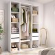 Offener Kleiderschrank Suit Weiß und Natur - fanmuebles