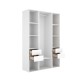 Armoire Dressing Ouvert Suit Blanc et Naturel - fanmuebles