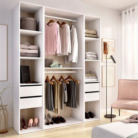 Dressing ouvert Suit blanc naturel 158 cm - fanmuebles