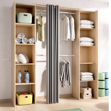 Anpassbarer Kleiderschrank mit Vorhang Suit Natur 178 - fanmuebles