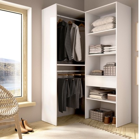 Cabina Armadio Angolo Suit Bianco Naturale - fanmuebles