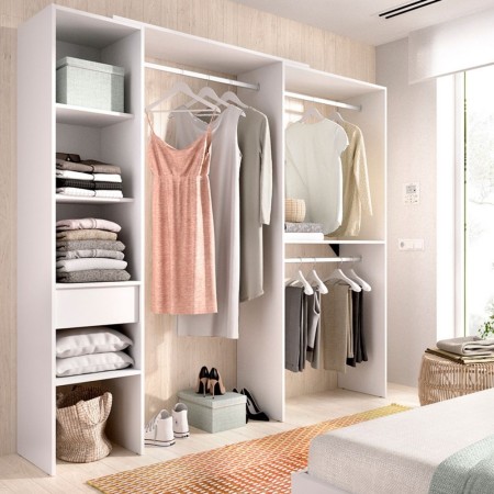 Suit Schrank Weiß Ecke/Gerade