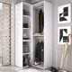 Eck-Kleiderschrank Suit Weiß Natur 84,5 x 205 x 84,5 cm