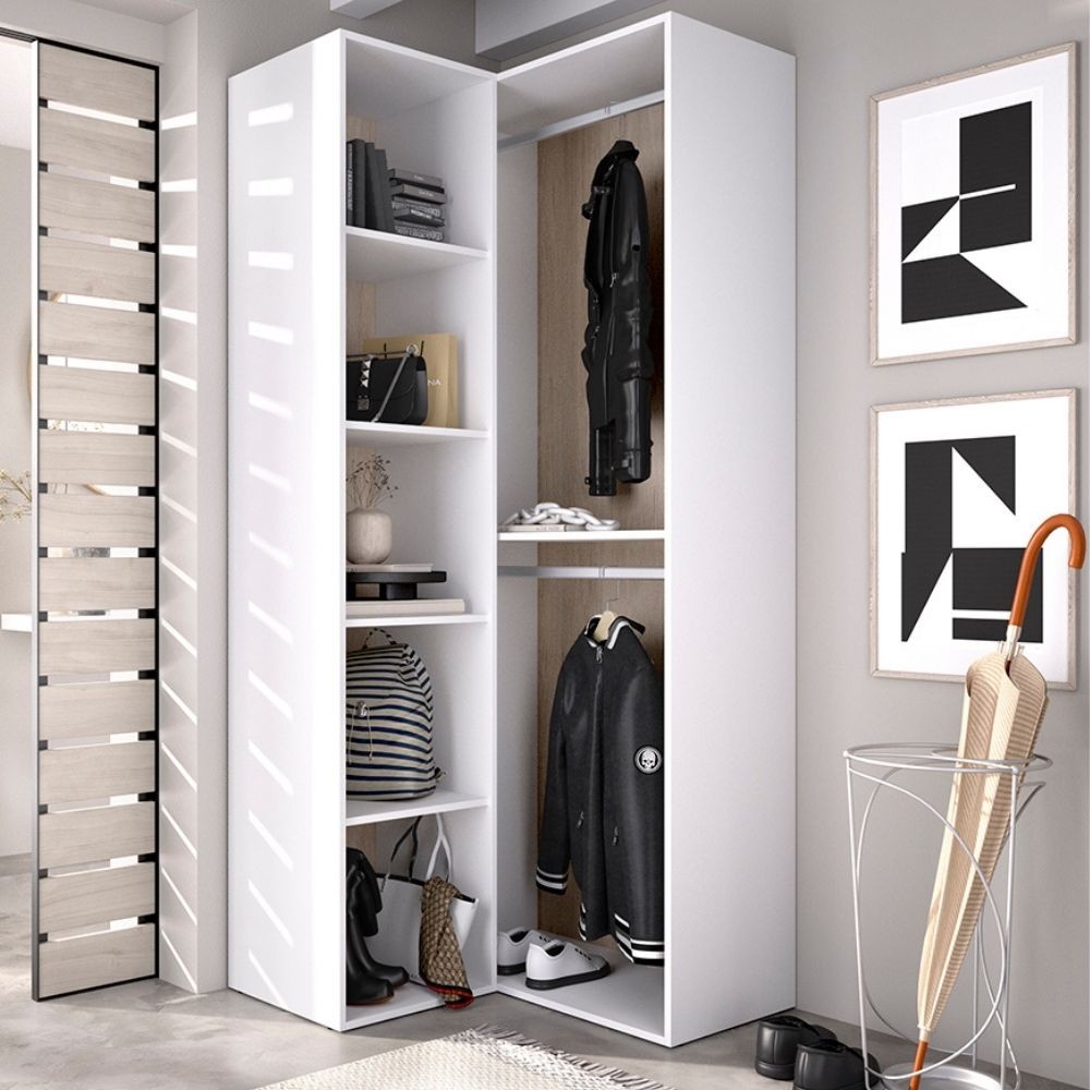 Closet de canto Suit Branco Natural 84,5 x 205 x 84,5 cm
