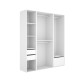 Vestidor Abierto Suit Blanco 180 cm 3 Columnas Reversible - fanmuebles