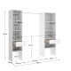 Dressing adaptable Suit Blanc 140-200 x 185 cm