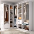 Roupeiro de Canto Aberto com Sapateira  - Suit - Branco - Natural 144,5 x 204,5 x 186,3 cm
