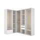 Eck-Kleiderschrank XXL Suit weiß natur Schuhschrank - fanmuebles