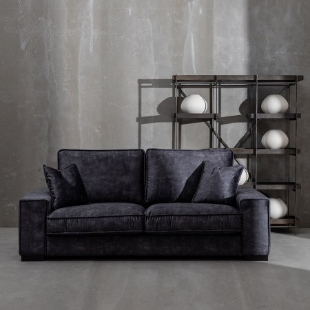 Sofá 3 Lugares Moderno Cinza Escuro - antimanchas - 230x97x93cm