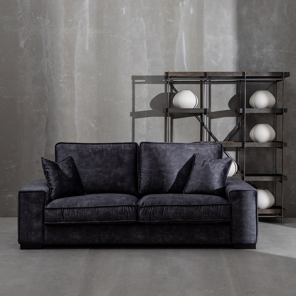 Sofá 3 Lugares Moderno Cinza Escuro - antimanchas - 230x97x93cm