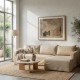 Sofá Chaise Longue Beige Tela Lino y Algodón