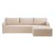 Sofá Chaise Longue Beige Tela Lino y Algodón