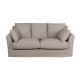 Canapé 2 Places Beige Tissu Déhoussable - fanmuebles