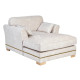 Chaise Longue Sofa Beige Fleckenschutz & Viskoelastik