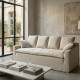 SOFÁ 4 PLAZAS CREMA TEJIDO SALÓN 220 X 100 X 91 CM