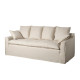 SOFÁ 4 PLAZAS CREMA TEJIDO SALÓN 220 X 100 X 91 CM