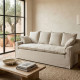 SOFÁ 4 PLAZAS NATURAL TEJIDO SALÓN 220 X 100 X 91 CM