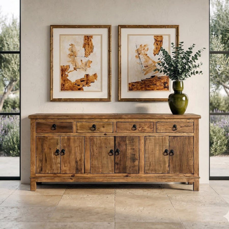 APARADOR MADERA RECICLADA SALÓN 190 X 50 X 80 CM