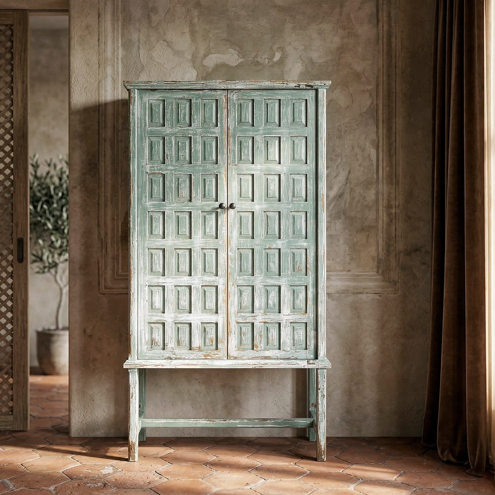 ARMARIO MADERA RECICLADA SALÓN 96 X 45 X 181 CM