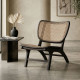 Poltrona Madeira Mogno e Rattan Preto 58x84x74 cm - fanmuebles